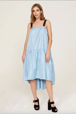 Adam Lippes x RTR Sleeveless Square Neckline High Low Swing Dress Size 14